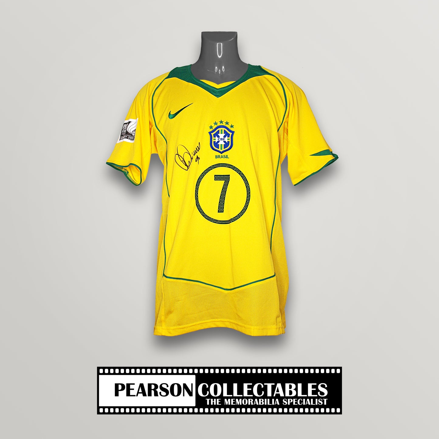 Adriano Signed Brazil 2004/06 Home Football Shirt