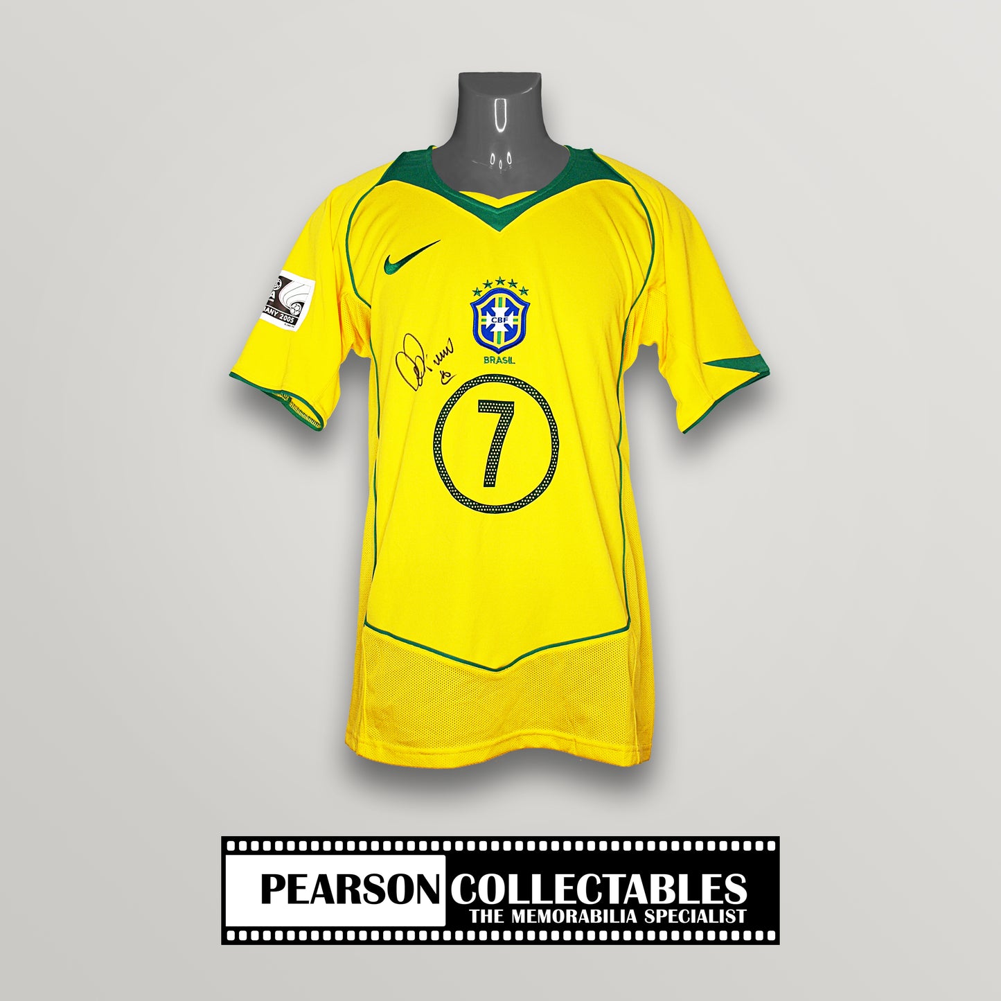 Adriano Signed Brazil 2004/06 Home Football Shirt