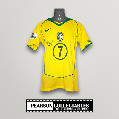 Adriano Signed Brazil 2004/06 Home Football Shirt