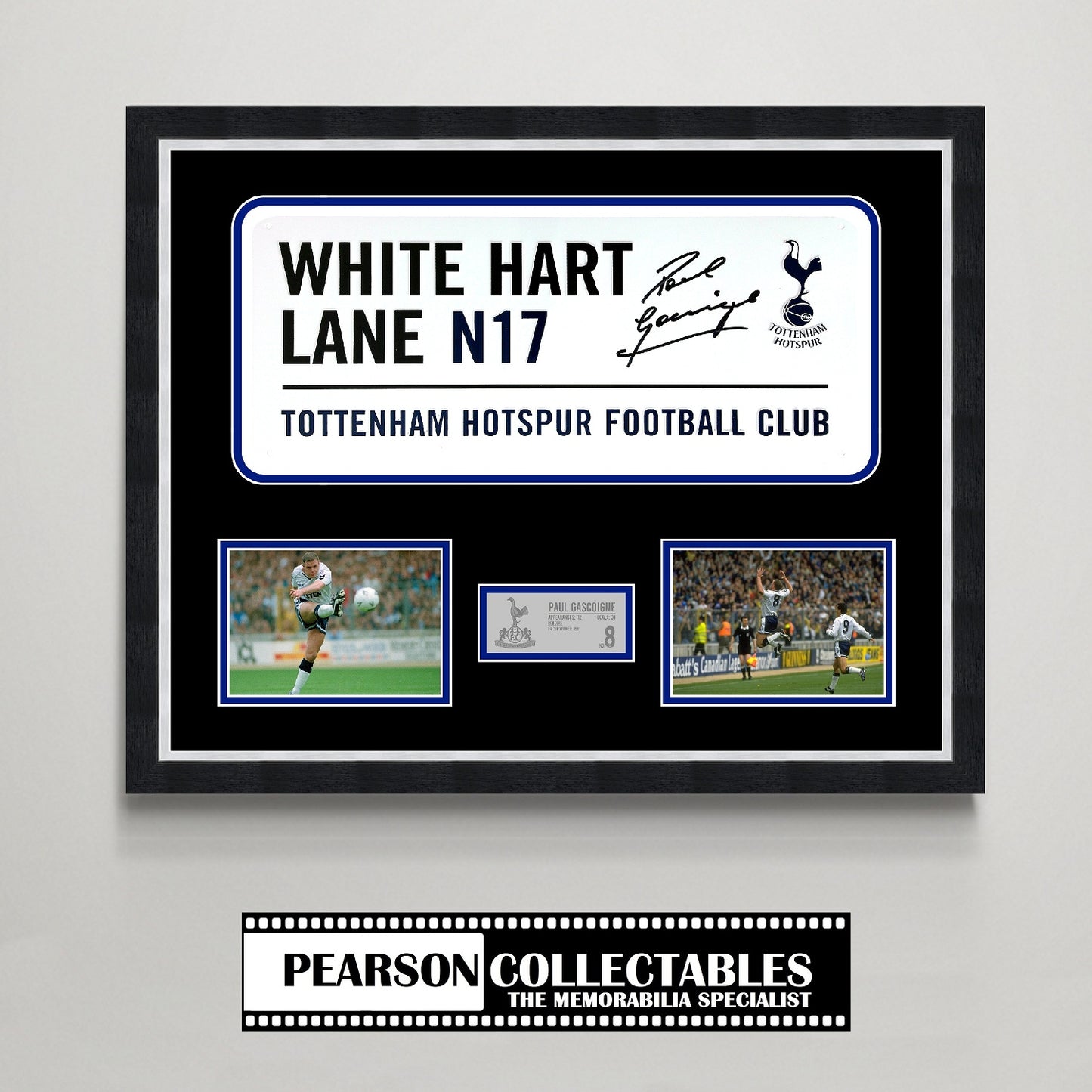 Paul Gascoigne 'White Hart Lane' Signed Street Sign Display