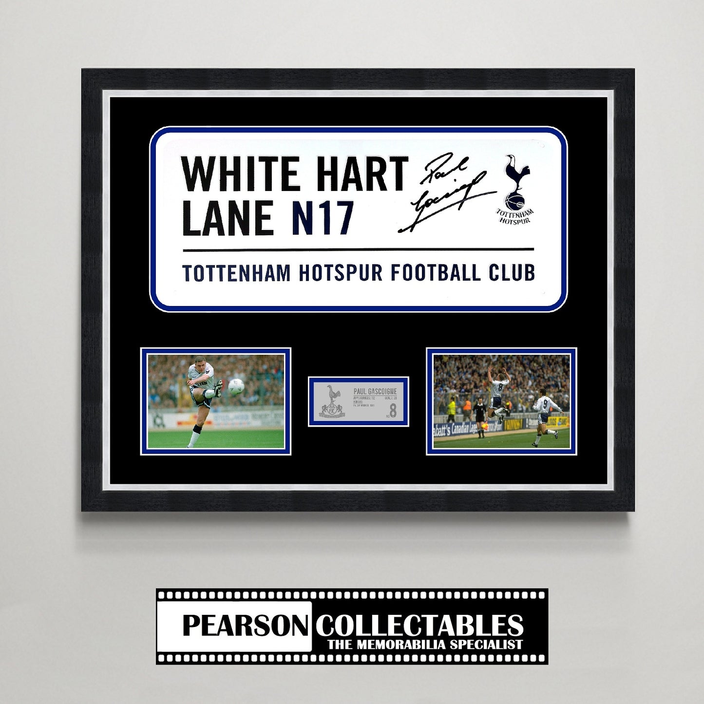 Paul Gascoigne 'White Hart Lane' Signed Street Sign Display