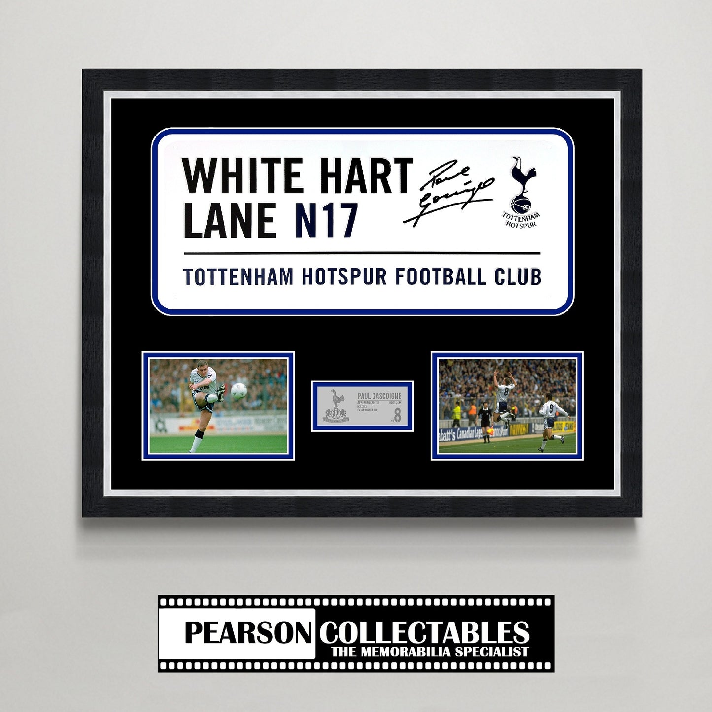Paul Gascoigne 'White Hart Lane' Signed Street Sign Display