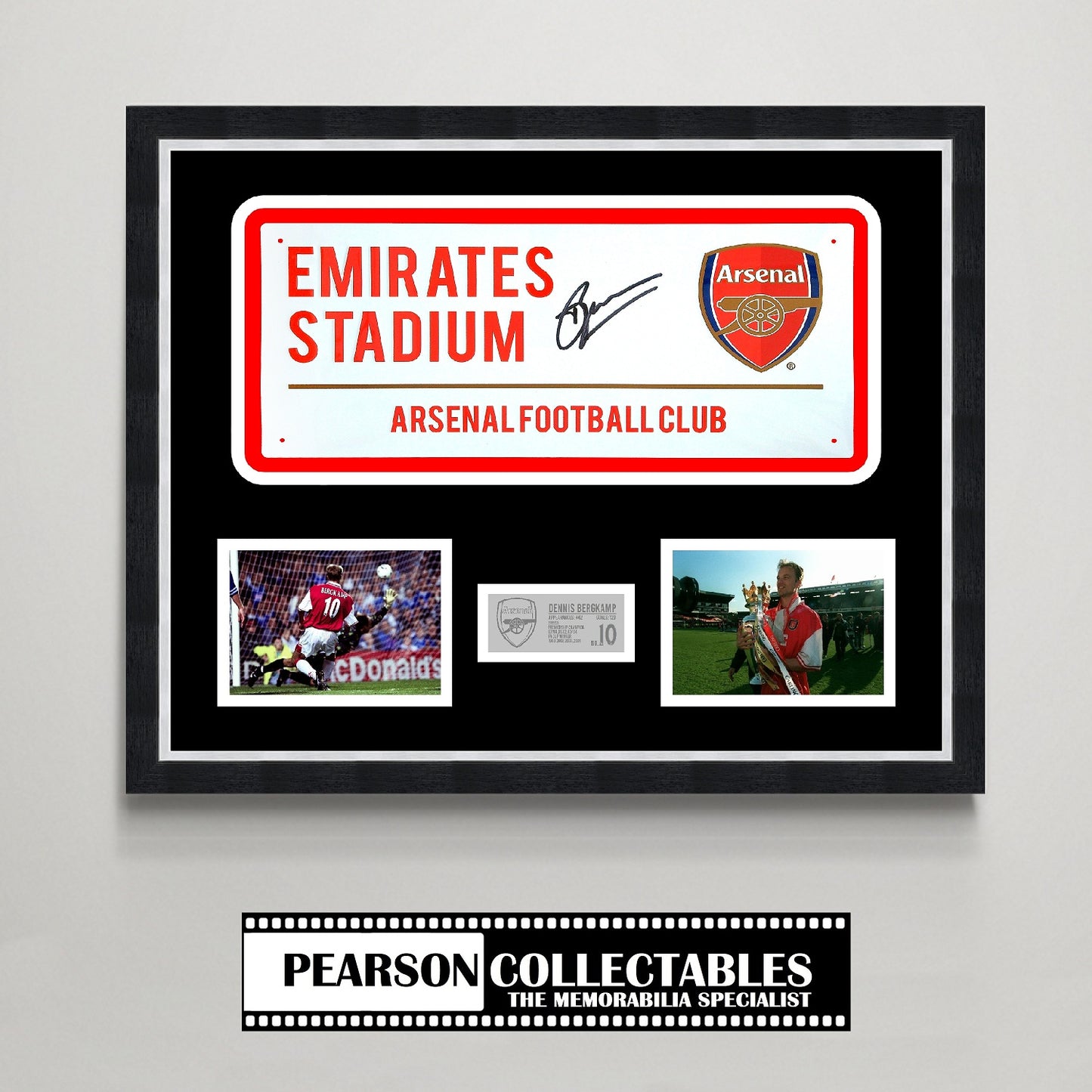 Dennis Bergkamp 'Emirates Stadium' Arsenal Signed Street Sign Display