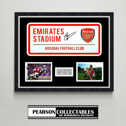 Dennis Bergkamp 'Emirates Stadium' Arsenal Signed Street Sign Display