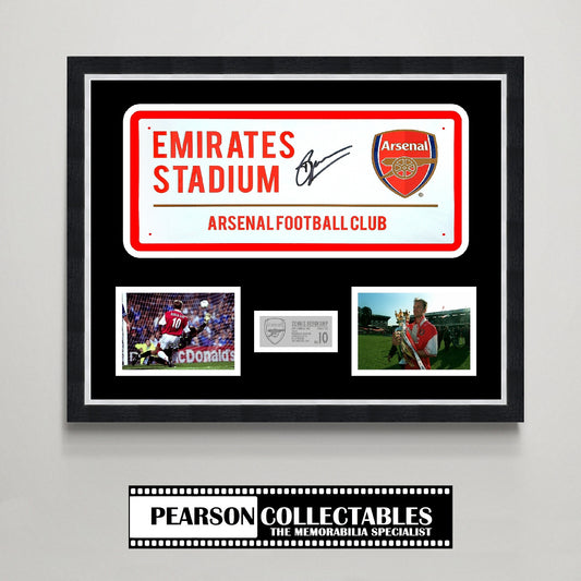 Dennis Bergkamp 'Emirates Stadium' Arsenal Signed Street Sign Display
