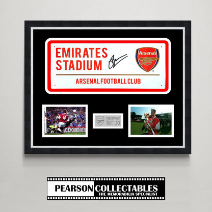 Dennis Bergkamp 'Emirates Stadium' Arsenal Signed Street Sign Display