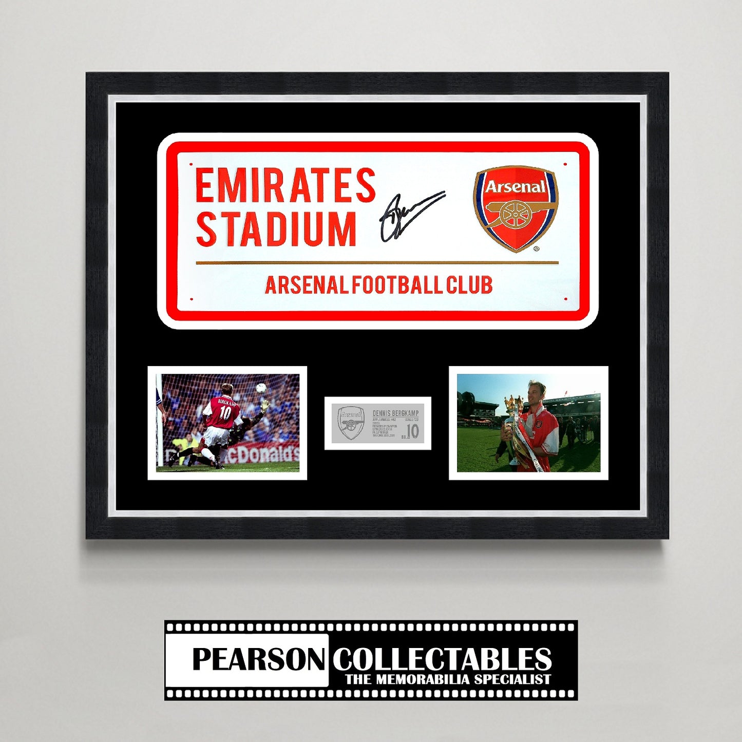 Dennis Bergkamp 'Emirates Stadium' Arsenal Signed Street Sign Display