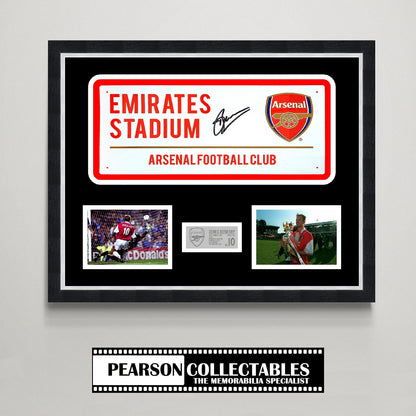 Dennis Bergkamp 'Emirates Stadium' Arsenal Signed Street Sign Display