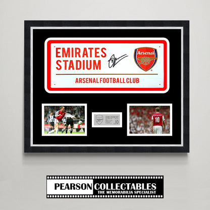 Dennis Bergkamp 'Emirates Stadium' Arsenal Signed Street Sign Display