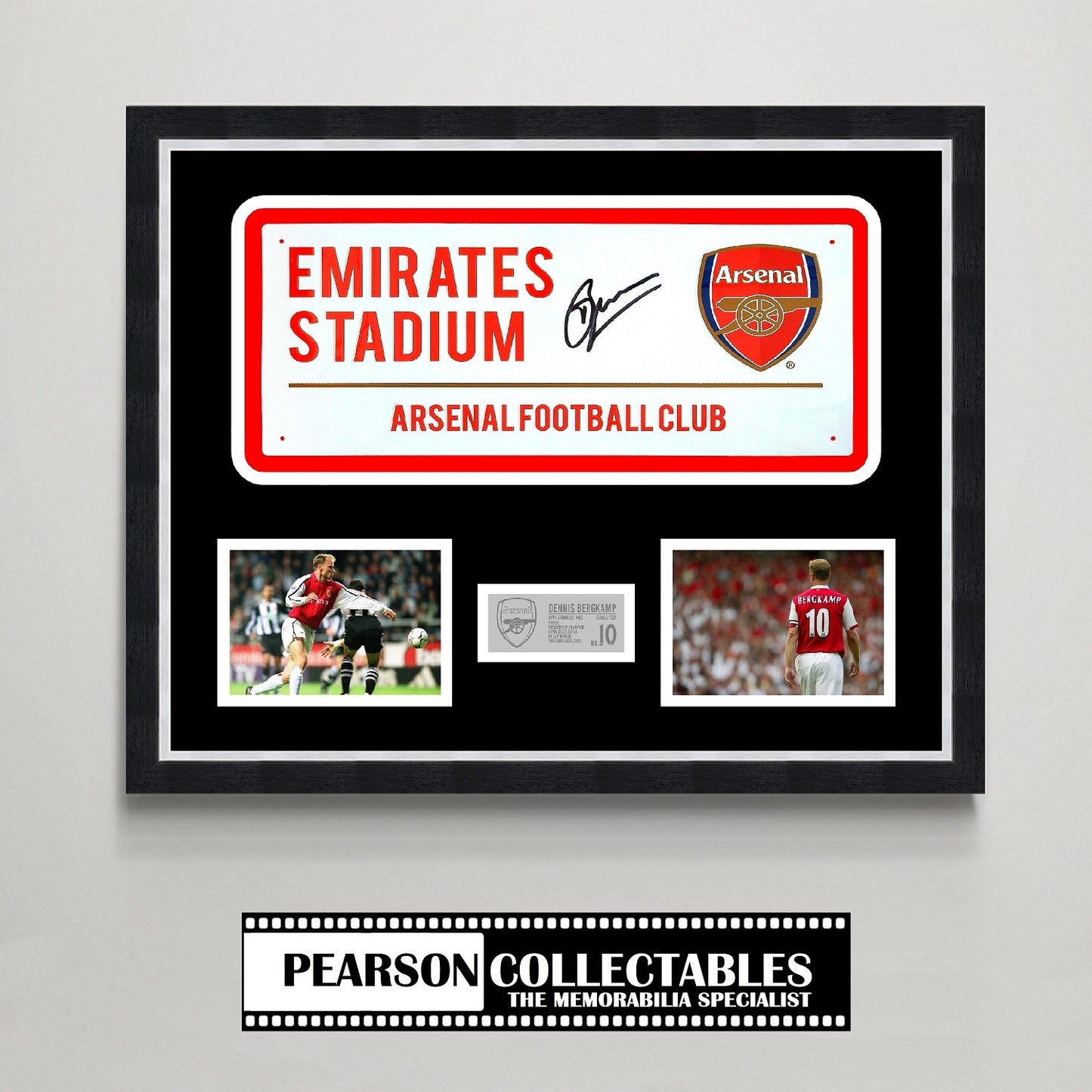 Dennis Bergkamp 'Emirates Stadium' Arsenal Signed Street Sign Display