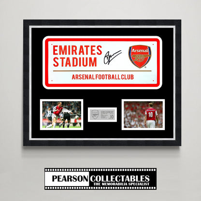 Dennis Bergkamp 'Emirates Stadium' Arsenal Signed Street Sign Display
