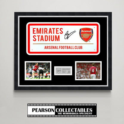 Dennis Bergkamp 'Emirates Stadium' Arsenal Signed Street Sign Display