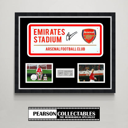 Dennis Bergkamp 'Emirates Stadium' Arsenal Signed Street Sign Display