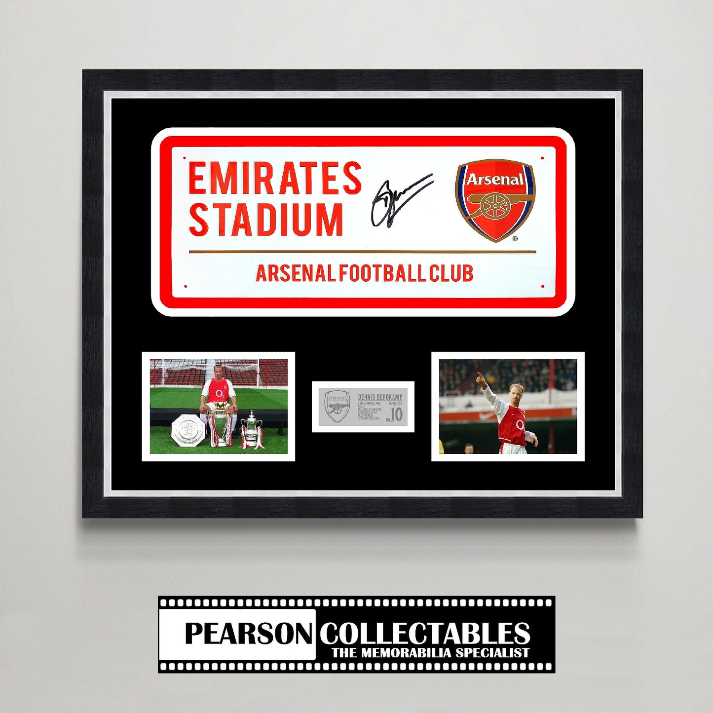 Dennis Bergkamp 'Emirates Stadium' Arsenal Signed Street Sign Display