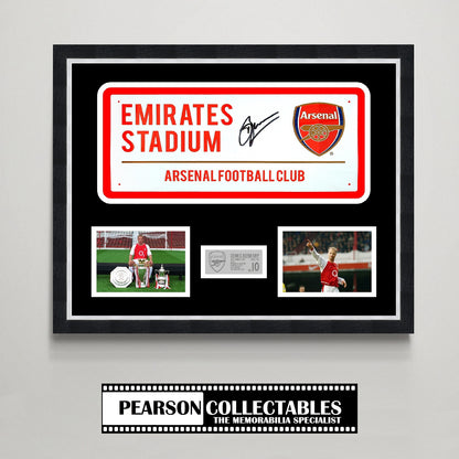 Dennis Bergkamp 'Emirates Stadium' Arsenal Signed Street Sign Display
