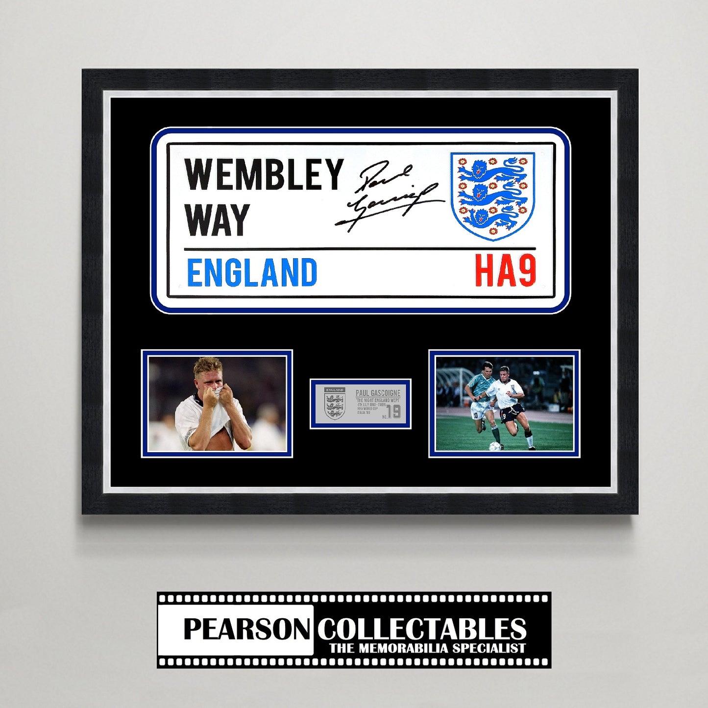 Paul Gascoigne 'Wembley Way' Italia 90 Signed Street Sign Display