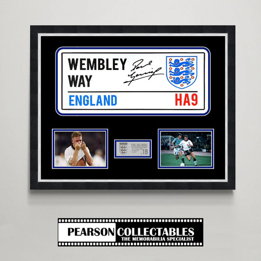 Paul Gascoigne 'Wembley Way' Italia 90 Signed Street Sign Display
