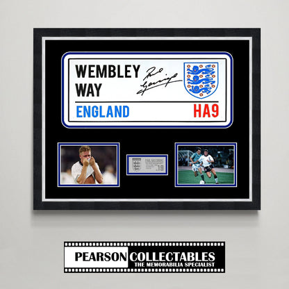 Paul Gascoigne 'Wembley Way' Italia 90 Signed Street Sign Display